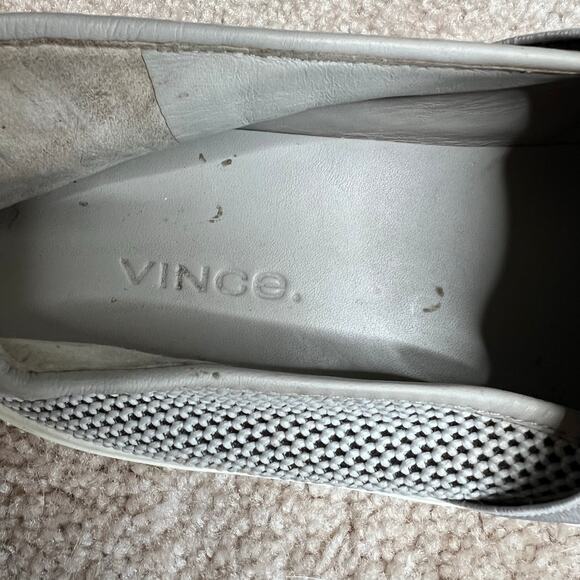 Vince Blair light gray leather perforated slip on sneakers Size 8 - Picture 7 of 9